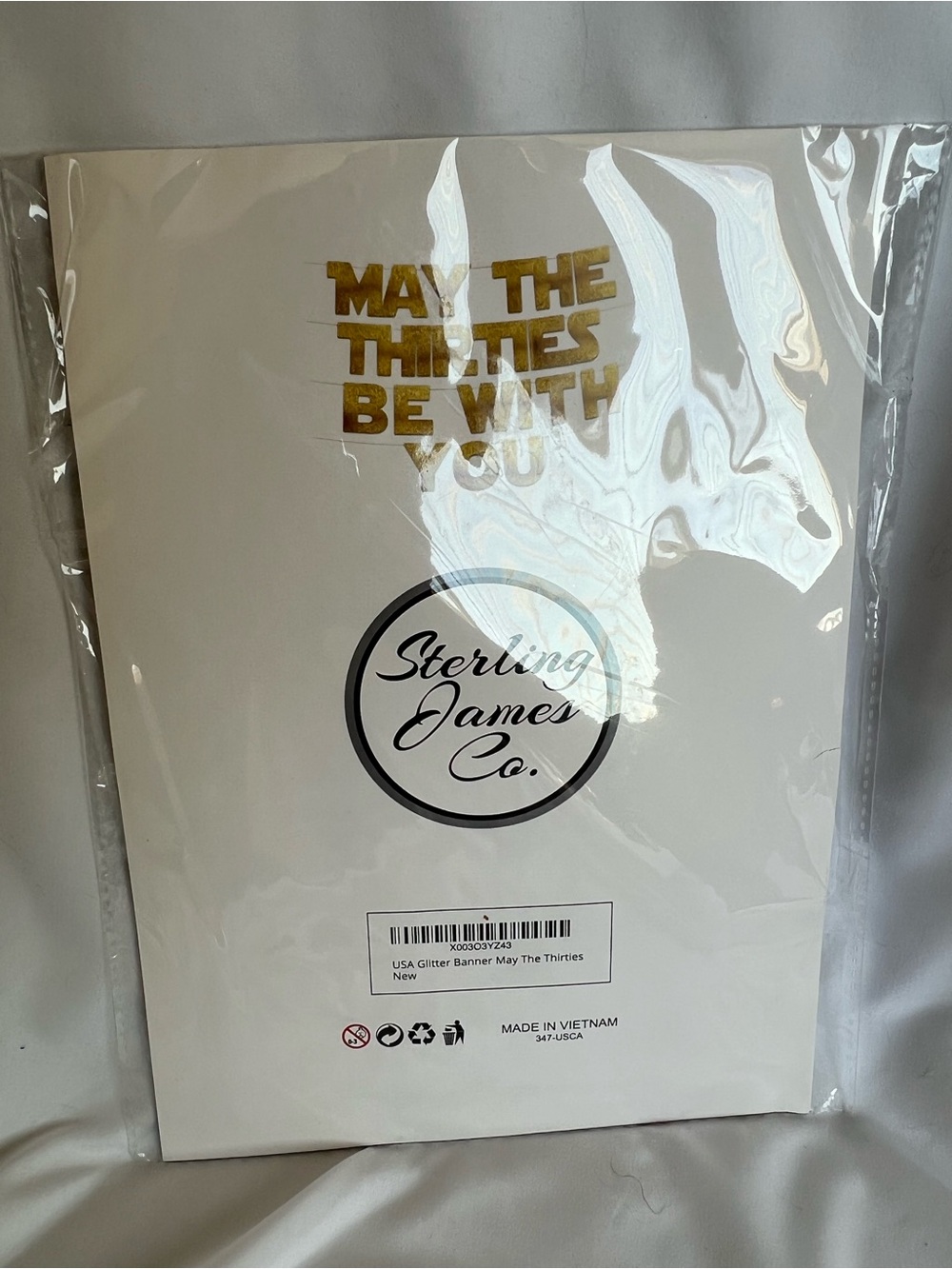 Gold Glitter "May The Thirties Be With You" Party Banner Star Wars - Picture 3 of 3